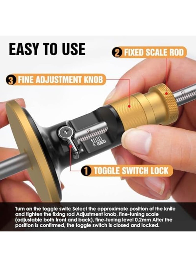 أداة قياس العلامات بعجلة مع شفرة متحركة، دقة 0.2 مم، أداة نقش على شكل دلفين، شفرة قابلة للدوران لمشاريع النجارة، أداة أساسية للحرفيين، النجارين، وهواة الأعمال اليدوية (أسود) - Image 5